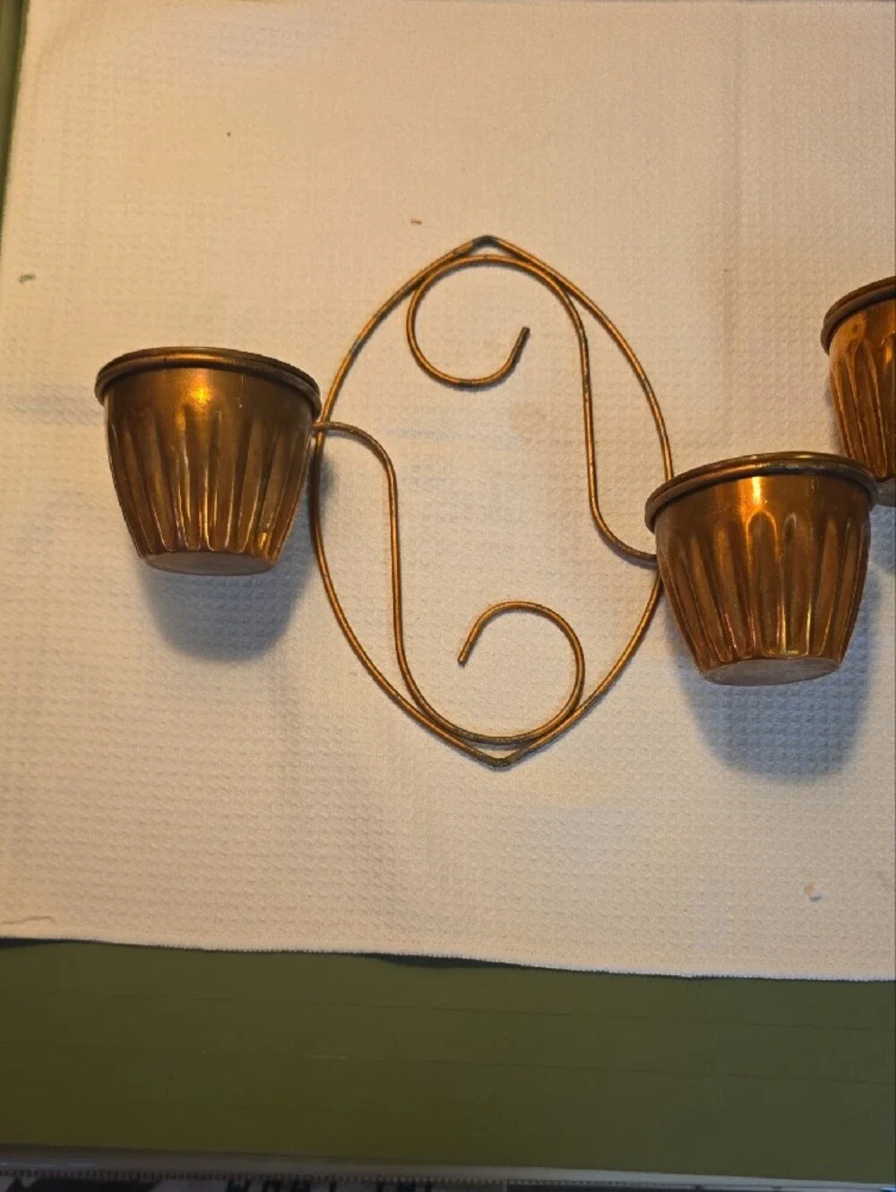 VINTAGE MCM Copper Wall Sconce Set